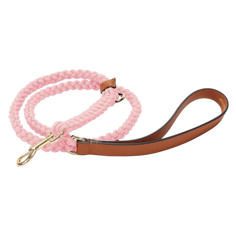 Handcrafted Engraved Leather Leash: Unleash Style, Durability, Control - Pink - Collars & Leashes - Other Man-Made Fibers Pink