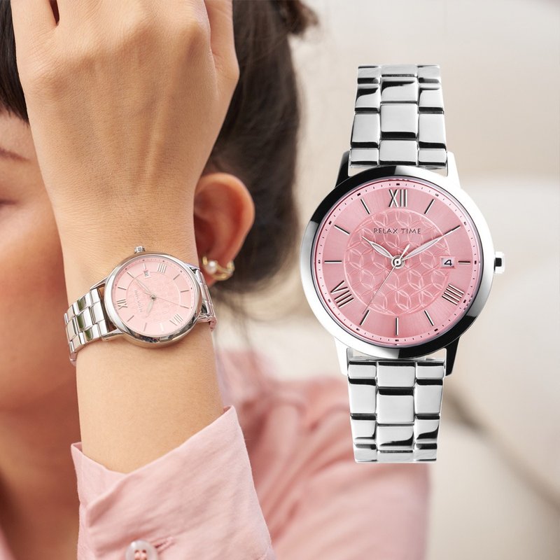 RELAX TIME Flower of Life Female Watch Powder (RT-111-1) - Women's Watches - Stainless Steel Pink