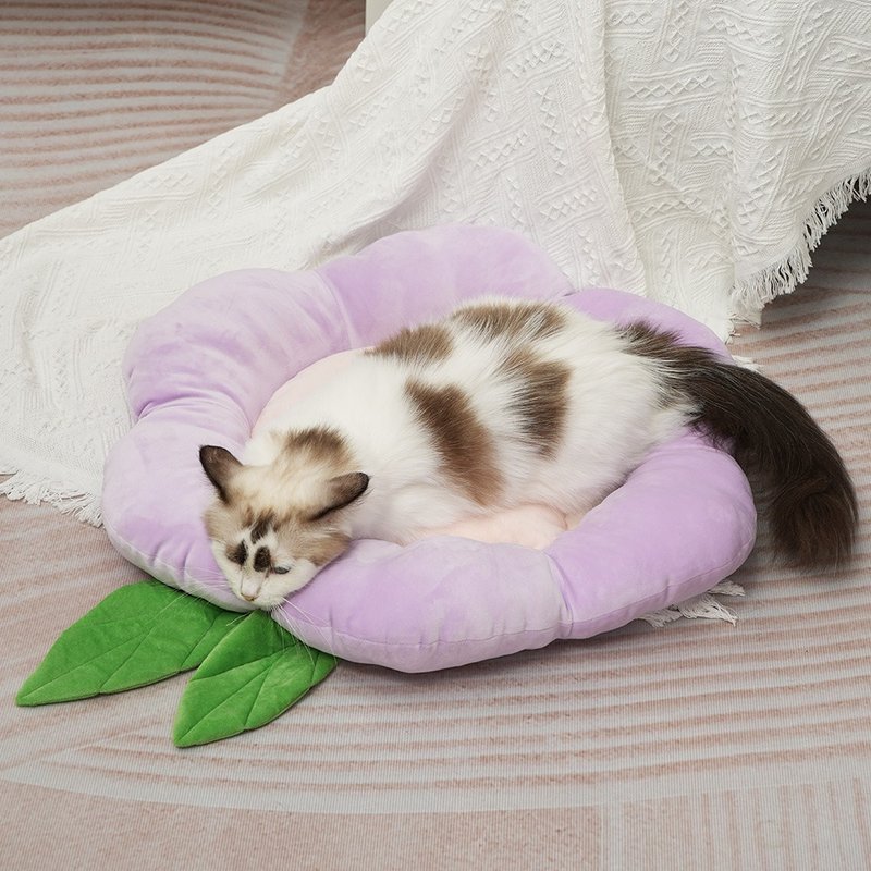 Pawsholic Pet Sleeping Mat-Flower Series-Lilac Pet Sleeping Mat Pet Sleeping Nest - Bedding & Cages - Other Materials 