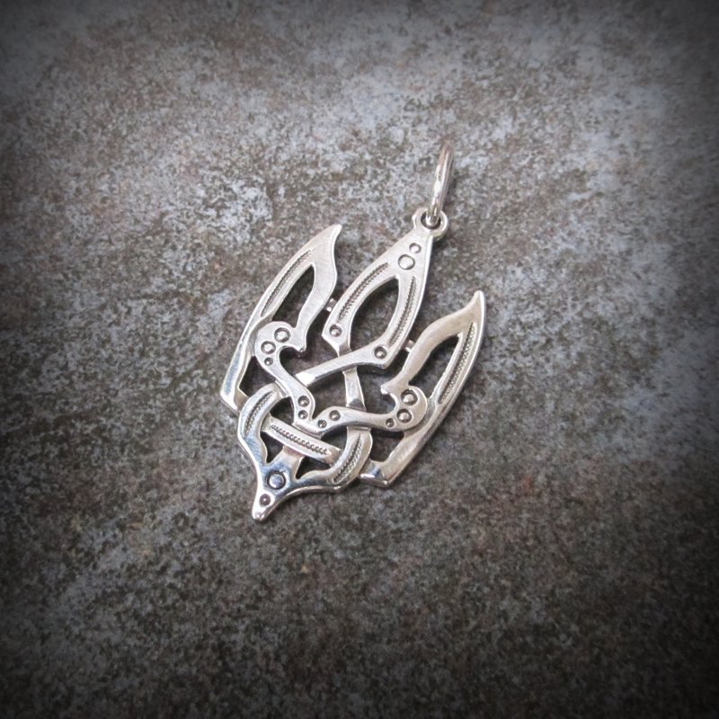 Ukrainian silver trident necklace pendant,silver tryzub charm,ukraine emblem - Charms - Sterling Silver Silver