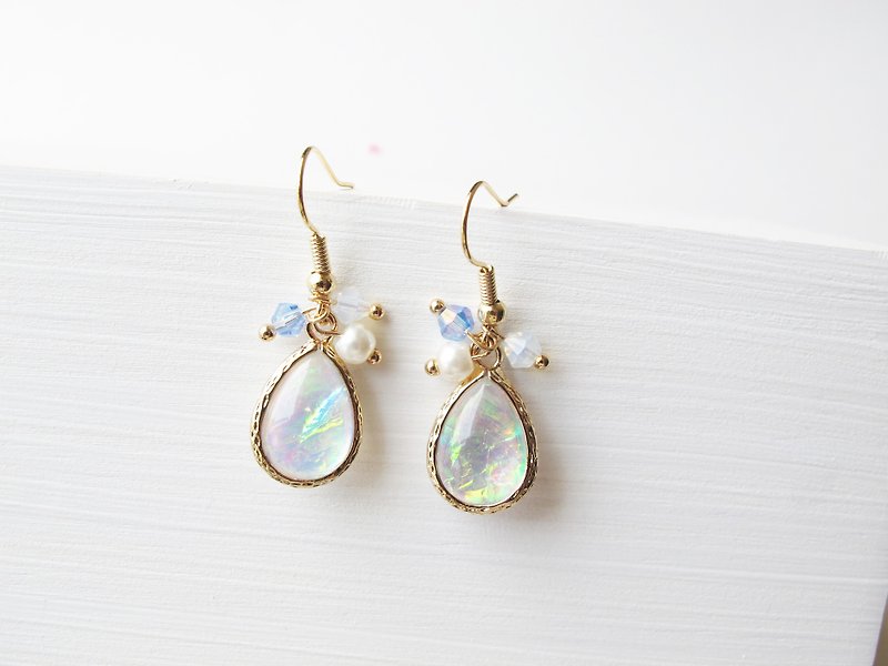 Rosy Garden mermaid tears earrings - Earrings & Clip-ons - Other Metals Blue