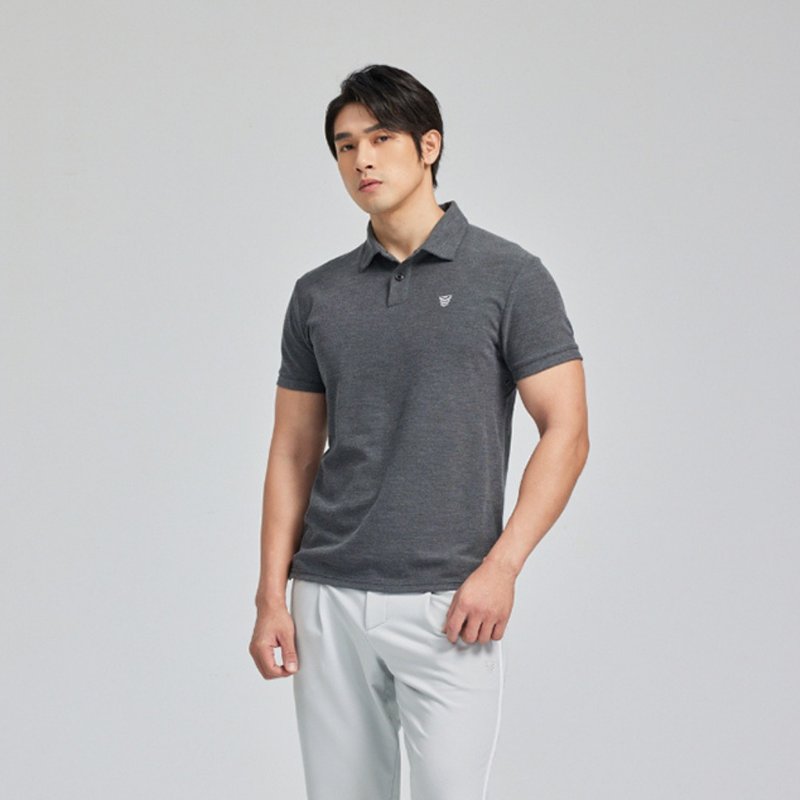 經典短袖運動 polo 衫 (TCool 涼感防曬)-灰 - 男襯衫/休閒襯衫 - 其他材質 灰色