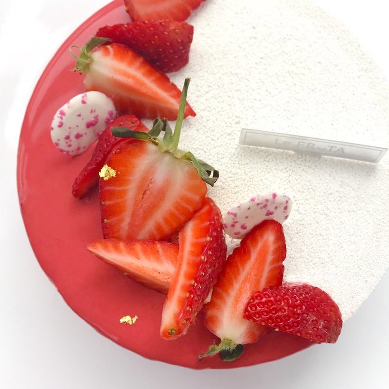 新鮮食材 蛋糕/甜點 紅色 - 【LeFRUTA朗芙】草莓雪藏慕斯 / 5吋