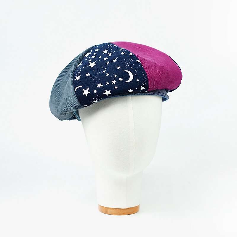 Handmade double-sided Berets - Hats & Caps - Cotton & Hemp Blue