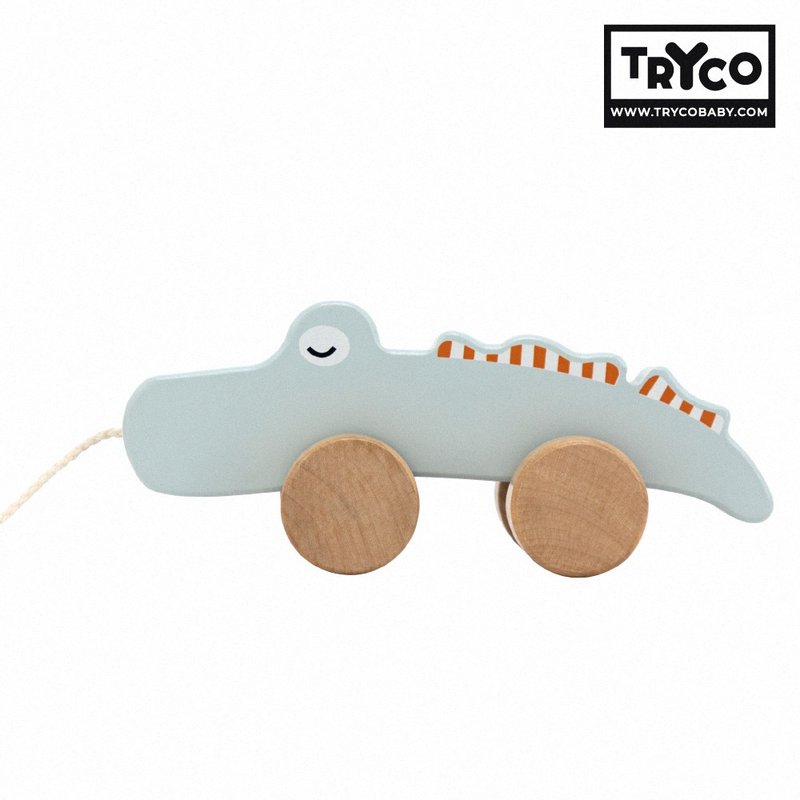 【Tryco】Wooden Trolley-Crocodile - Kids' Toys - Wood Transparent