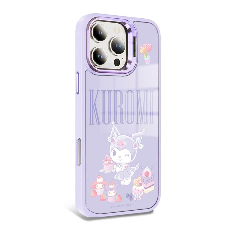iPhone全系列軍規防摔合金框隱形立架手機殼-點心庫洛米-紫框 - 手機殼/手機套 - 其他材質 多色