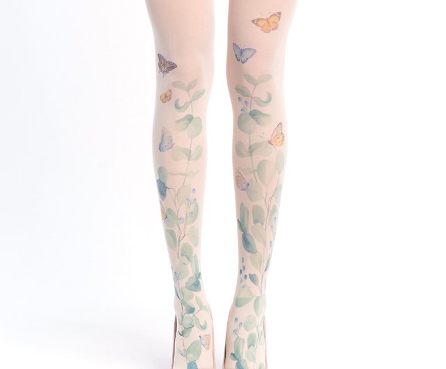 Pale pink-pink ombre tights - Virivee Tights - Unique tights