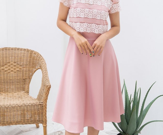 So Sweet Lace Dress – Pink สีชมพู - Pastel Time : Inspired by