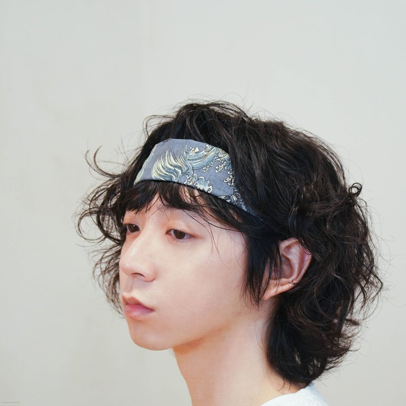 Handmade Headband / Unisex Style / Tokyo Styled Pattern - Headbands - Cotton & Hemp Multicolor