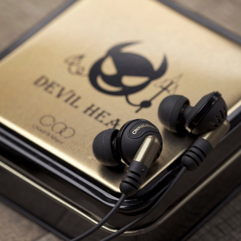 minor8119 Devil Head Tonal Earphone for Metal Rock - Headphones & Earbuds - Plastic Black