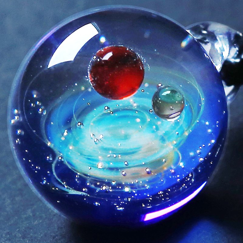 Japan Galaxy Pendant Necklace,Universe Glass,Space Cosmos Design,Handmade - สร้อยคอ - แก้ว 