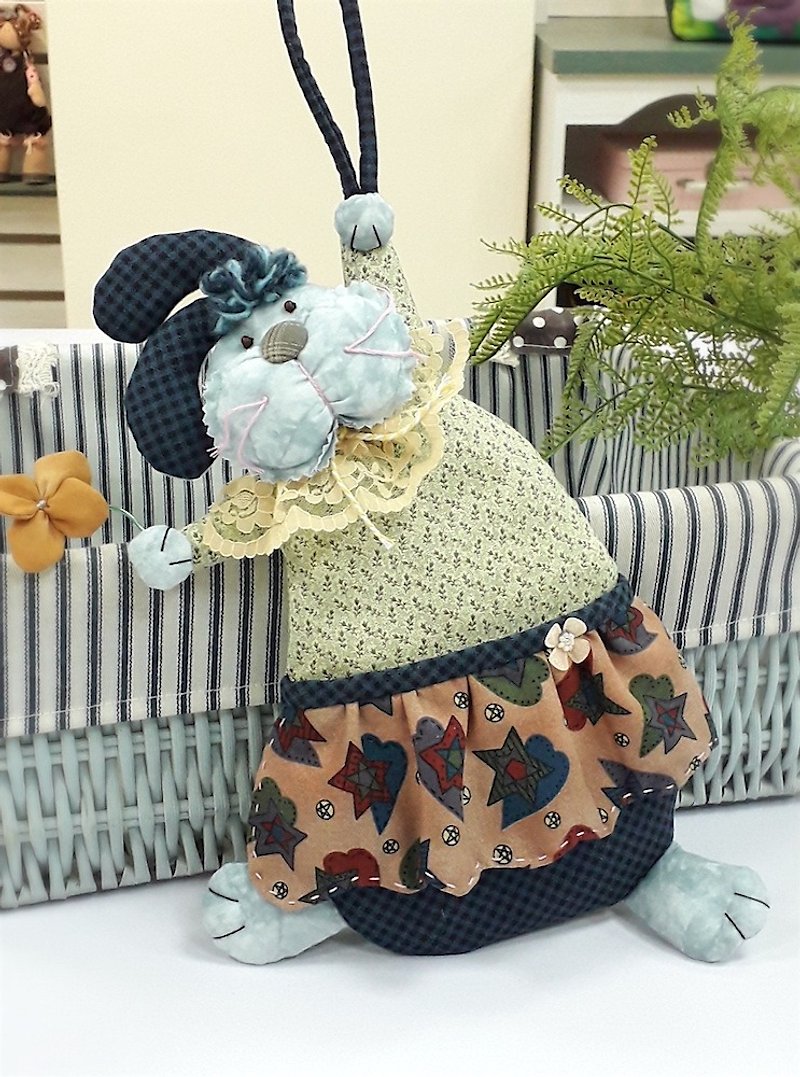 Mobile phone charging bag, naughty rabbit - Phone Stands & Dust Plugs - Cotton & Hemp Multicolor