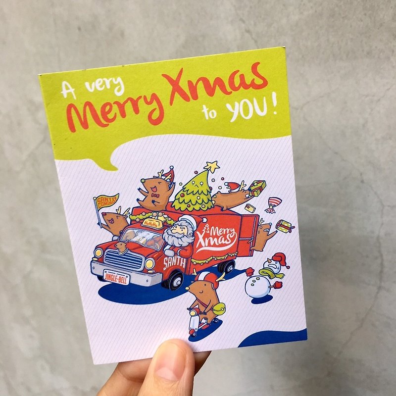 聖誕小卡片-聖誕快遞車 - 卡片/明信片 - 紙 
