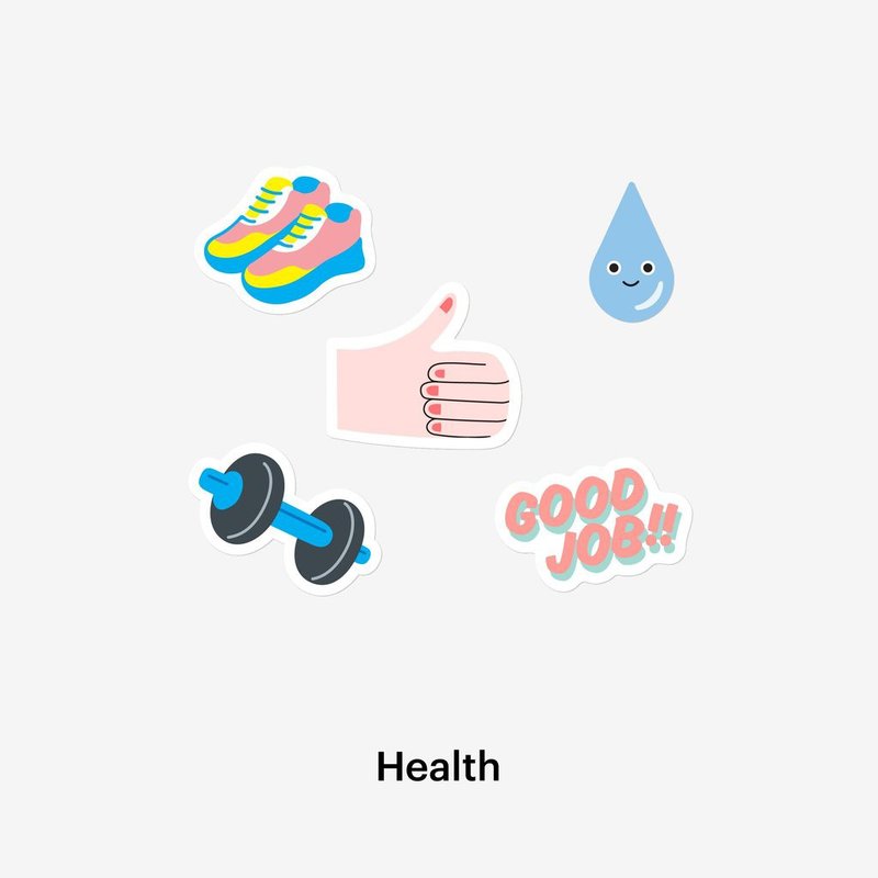 Health Sticker Pack - สติกเกอร์ - กระดาษ หลากหลายสี