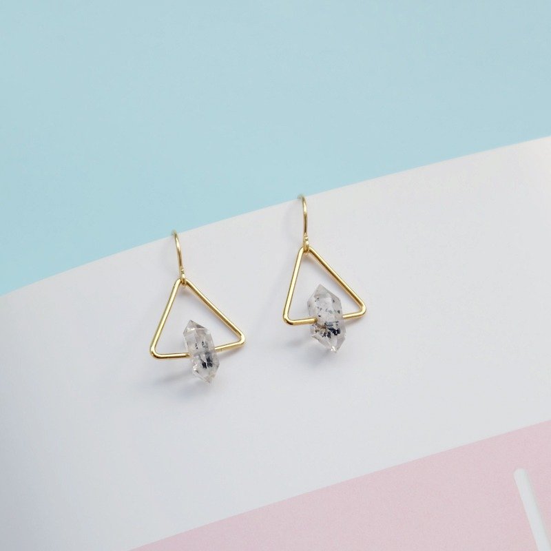 N IS FOR NEVERLAND Hermione Crystal Bling Diamond 18k gold earrings ear clip - Earrings & Clip-ons - Gemstone Gold