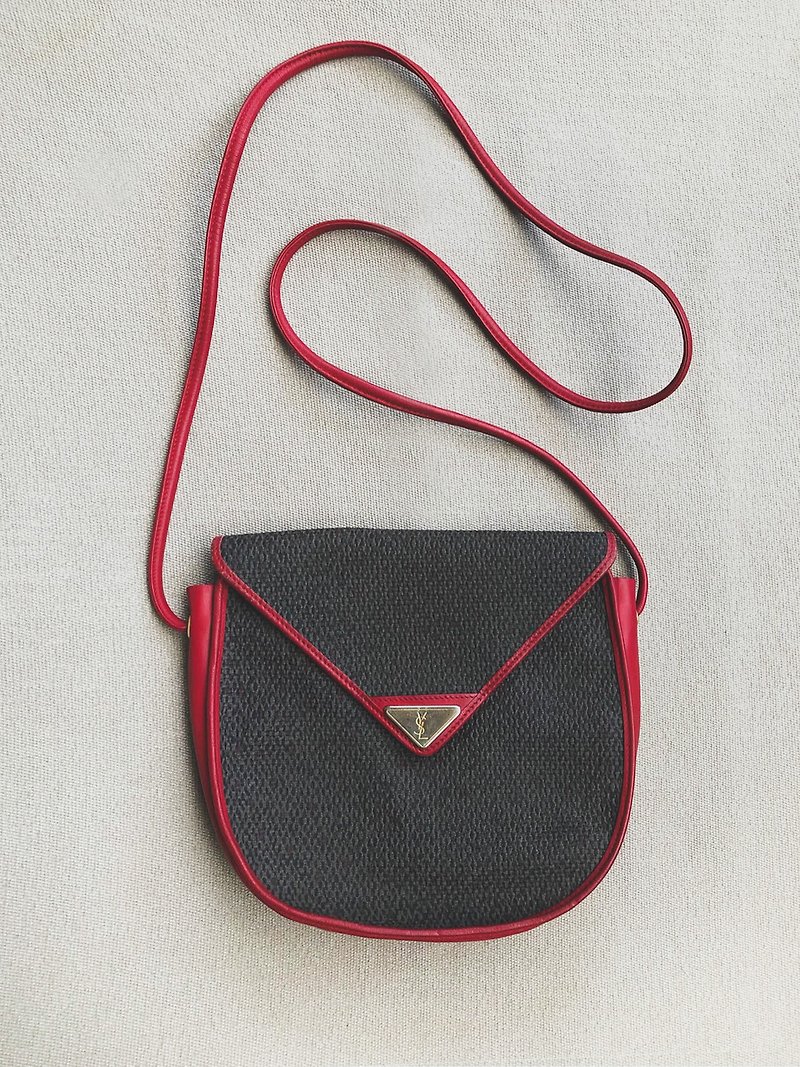 VINTAGE YSL Side Backpack/ Antique Bag/ Made in France/ Yves Saint Laurent - Messenger Bags & Sling Bags - Other Materials 