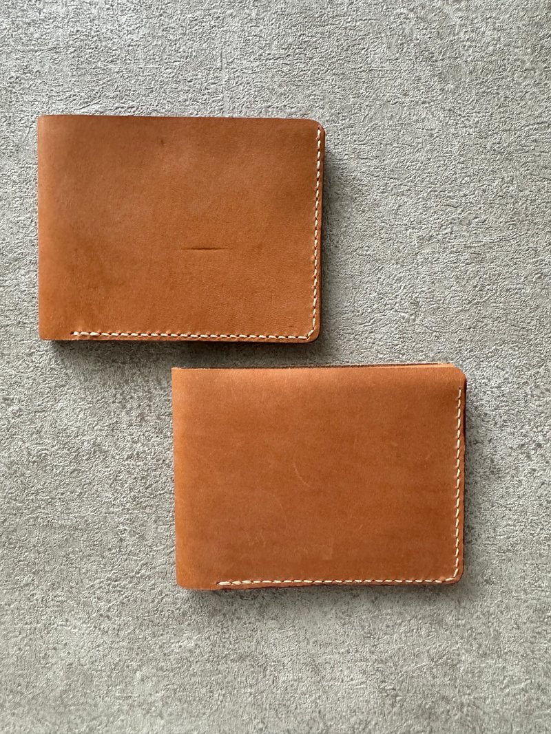 [Refurbished] Brown Classic Gentleman Short Clip/Wallet/Card Holder - Wallets - Genuine Leather Khaki