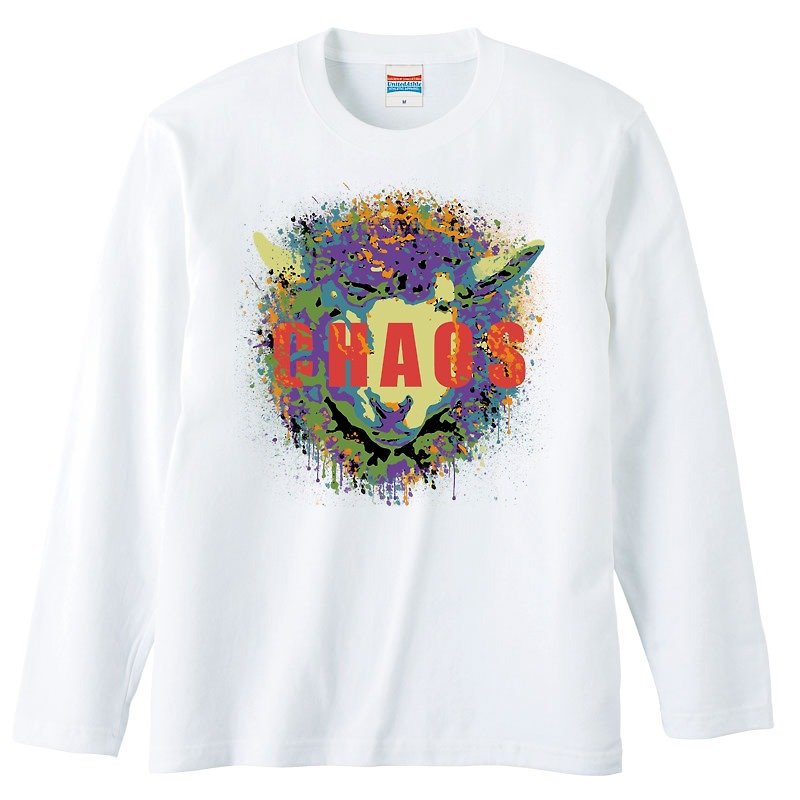 ロングスリーブTシャツ / CHAOS 2 - Tシャツ メンズ - コットン・麻 ホワイト