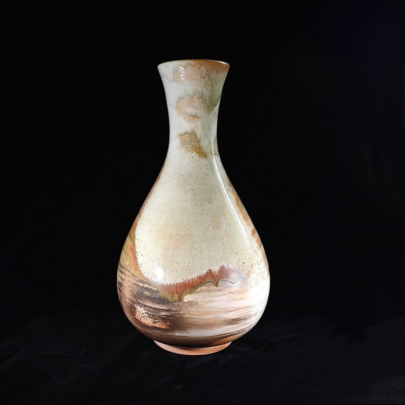 Handmade Firewood Glazed Flower Vessel - Gall Bottle NT19 - Pottery & Ceramics - Other Materials 