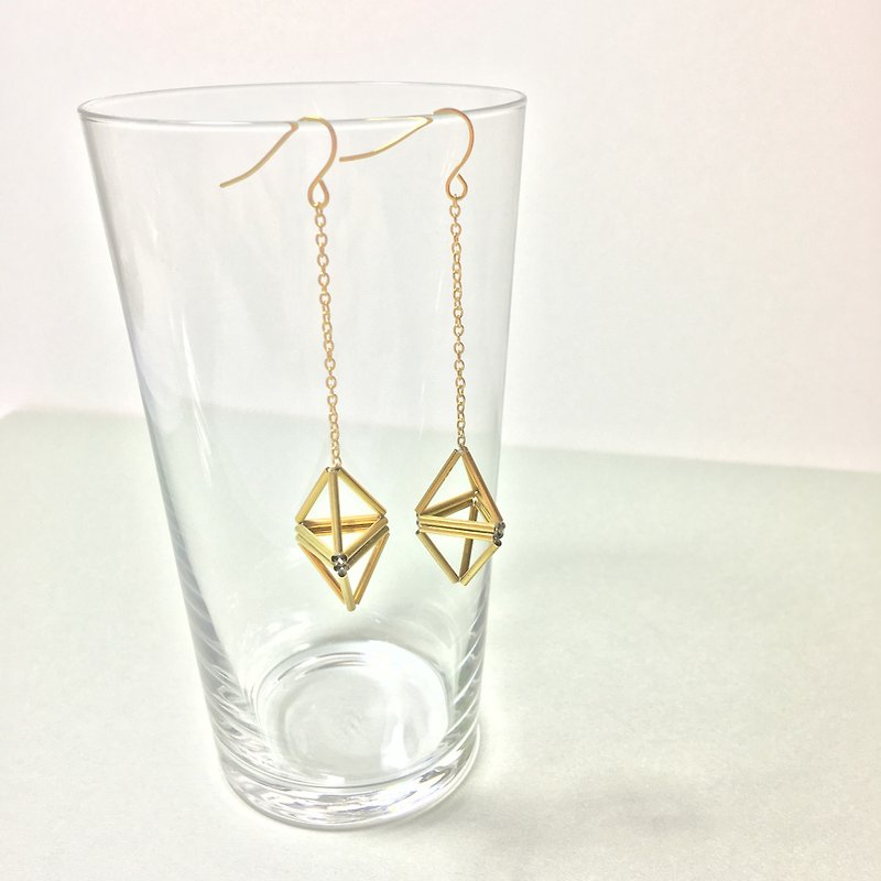 Avant garde shuttles brass dangle earrings - Earrings & Clip-ons - Other Metals Gold