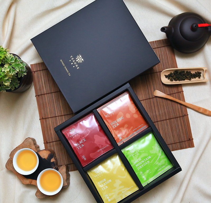 【TeaOne I 原葉茶包禮盒】四款台灣茶品、最佳茶葉伴手禮 - 茶葉/茶包 - 新鮮食材 黑色