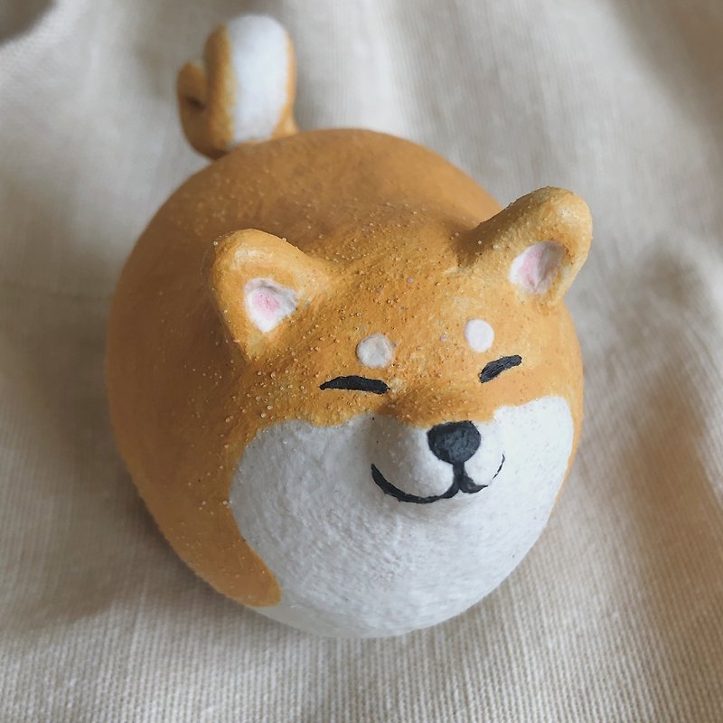 Pottery doll with rolling objects-Chi Shiba Inu - Stuffed Dolls & Figurines - Pottery Orange