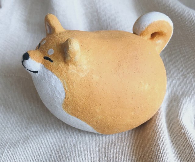 転がる物を使った陶器人形 - 柴犬柴犬 - ショップ Yu's Ceramics 人形