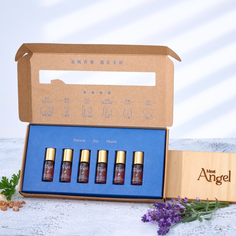 [Relaxation Moment] Aromatherapy Roll-on Essential Oil Gift Box | Natural plant extracts as a gift to heal your health - Fragrances - Essential Oils Blue