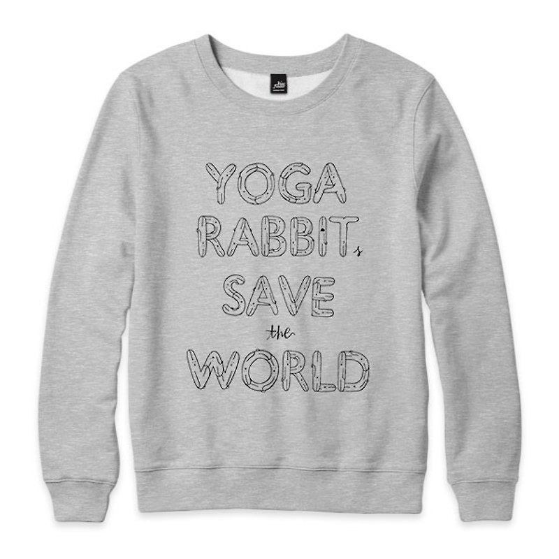 YOGA RABBITS SAVE the WORLD - dark gray Linen- neutral version University T - Men's T-Shirts & Tops - Cotton & Hemp Gray