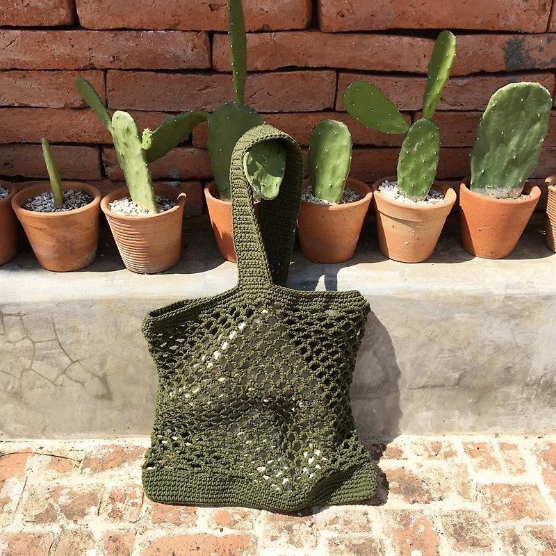 Dark green Japia bag - Handbags & Totes - Cotton & Hemp Green