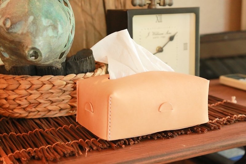 Lantern Handstitched Leather Tissue Case, Personalised, Car Products, Minimal - Tissue Boxes - Genuine Leather 