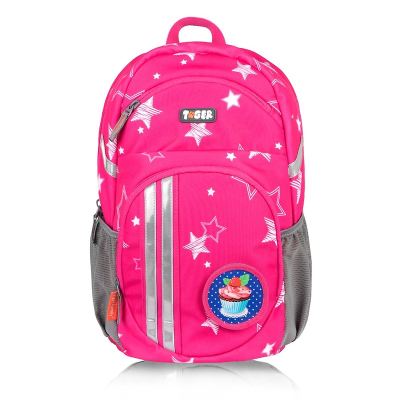 TigerFamily Jumping Backpack-Pink Stars - กระเป๋าเป้สะพายหลัง - วัสดุกันนำ้ สึชมพู