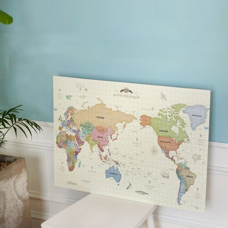 Indigo-World Map Puzzle 1000 Pieces - Pastel Edition, IDG70541 - Puzzles - Paper Multicolor