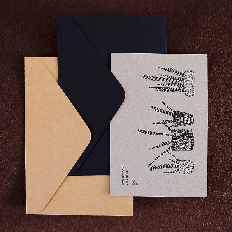 やさしいシンボルの乱入植物＃3 /封筒付きポストカード - カード・はがき - 紙 