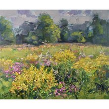 ライラックの絵画風景家木夏自然オリジナルアートワーク