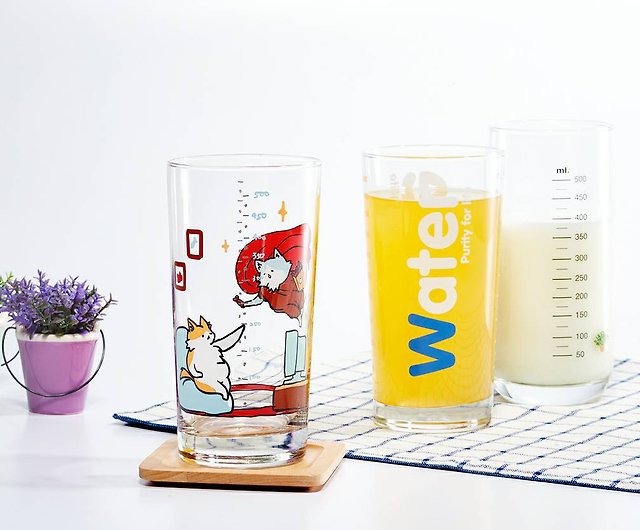 チュアンシニャースケールカップ570mlグラスジュースカップミルクカップスケールカップ ショップ Oceanglass グラス コップ Pinkoi