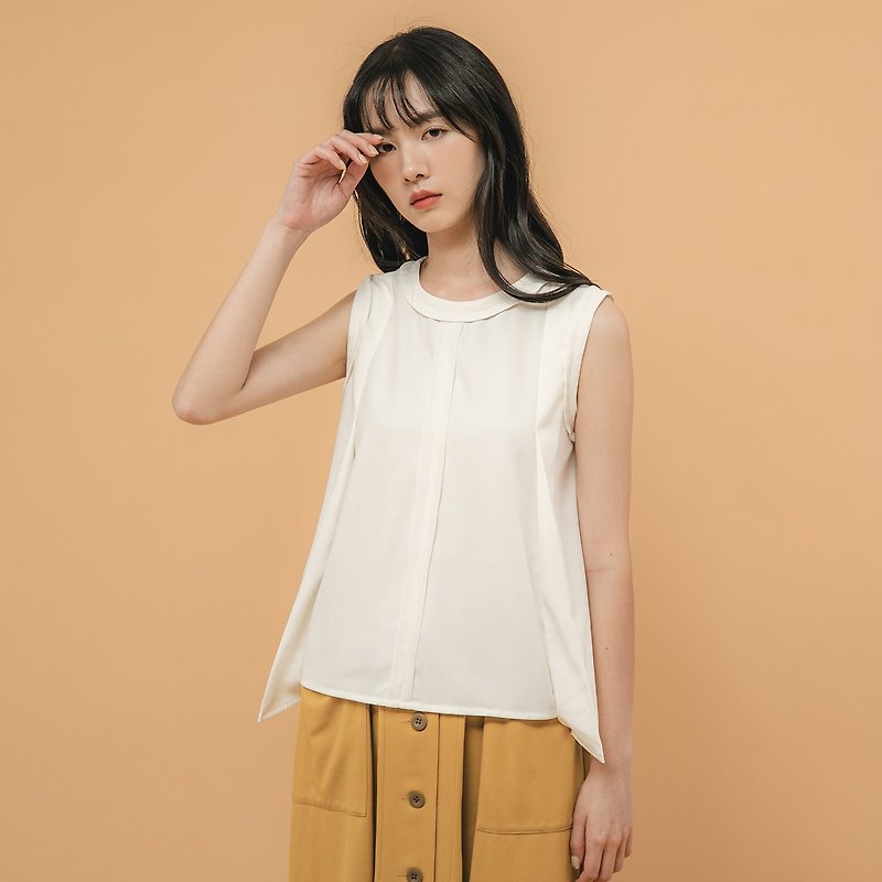 [Classic Original] Midnight_ Midnight Double Pleated Vest_CLT003_m - Women's Vests - Polyester Yellow