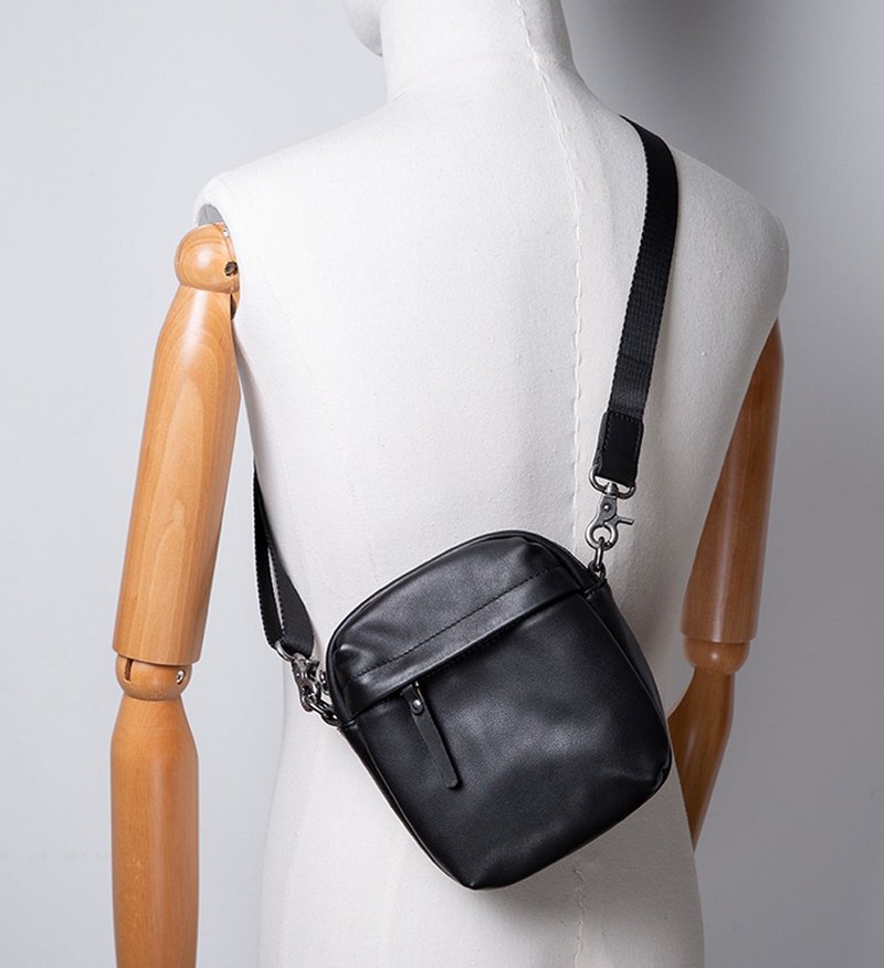 真皮迷你斜挎包 休閒日常單肩包 - 側背包/斜背包 - 真皮 紅色