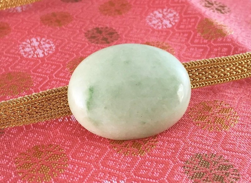 Natural jade from Burma ◇ Band clasp 2 - Other - Gemstone Green