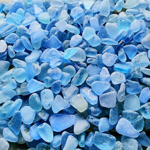 2lb 7oz Bag of Blue & White Sea Glass Bulk Tumbled Ornamental Seaglass  Pieces