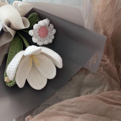 チューリップとデイジーのブーケ⃘ チューリップとデイジーの鉢花 - パープル - ショップ Must Flor 陌花