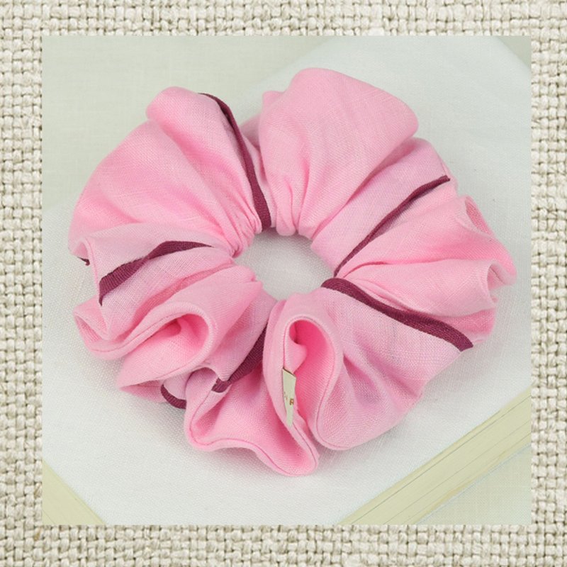 Handmade Pastel Palette Piped Blend Scrunchie Collection - Hair Accessories - Cotton & Hemp White