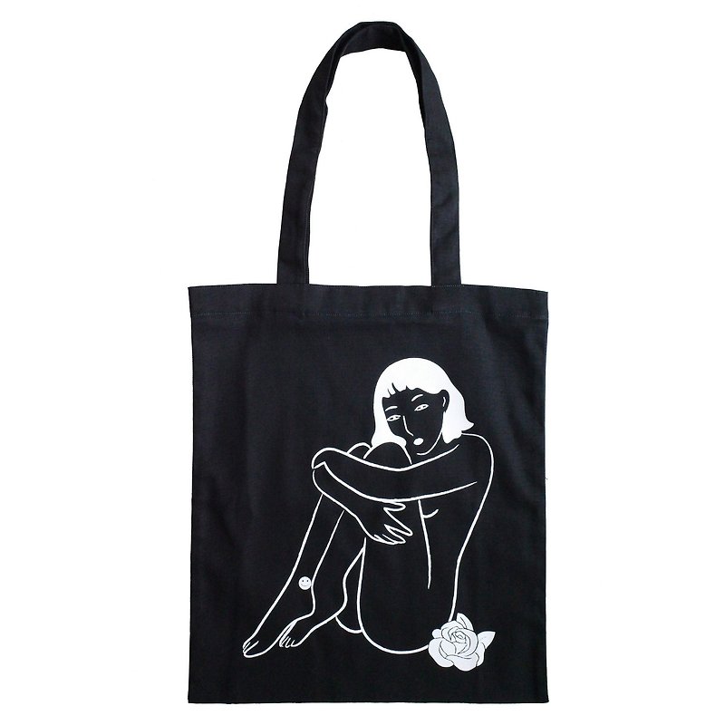 Naked lady Tote bag - Other - Cotton & Hemp Black