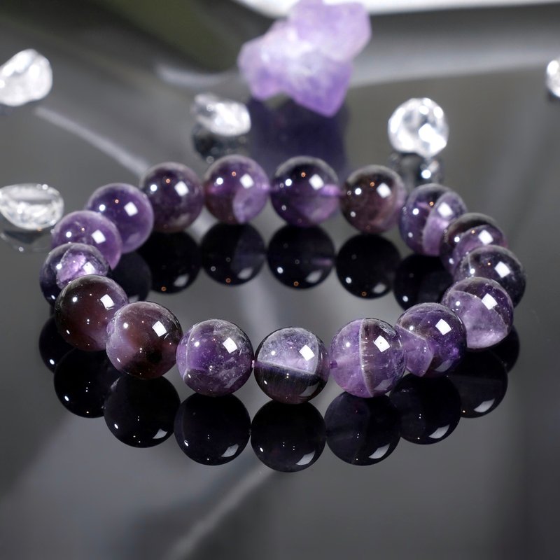 #485 One Picture One Object/11.5mm Cornucopia Amethyst Bracelet Crown Chakra Lucky, Popularity and Love - สร้อยข้อมือ - คริสตัล สีม่วง