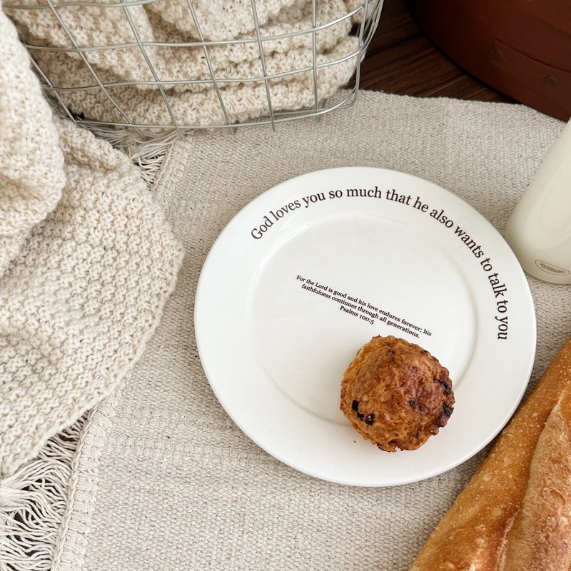 JIN CHA GOD- 8寸圓盤 God loves you so much /文創/受洗禮/基督 - 碟/盤子/餐盤 - 玻璃 