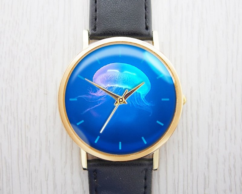Penghu Jellyfish-Women's Watch/Men's Watch/Unisex Watch/Accessories【Special U Design】 - Women's Watches - Other Metals Blue