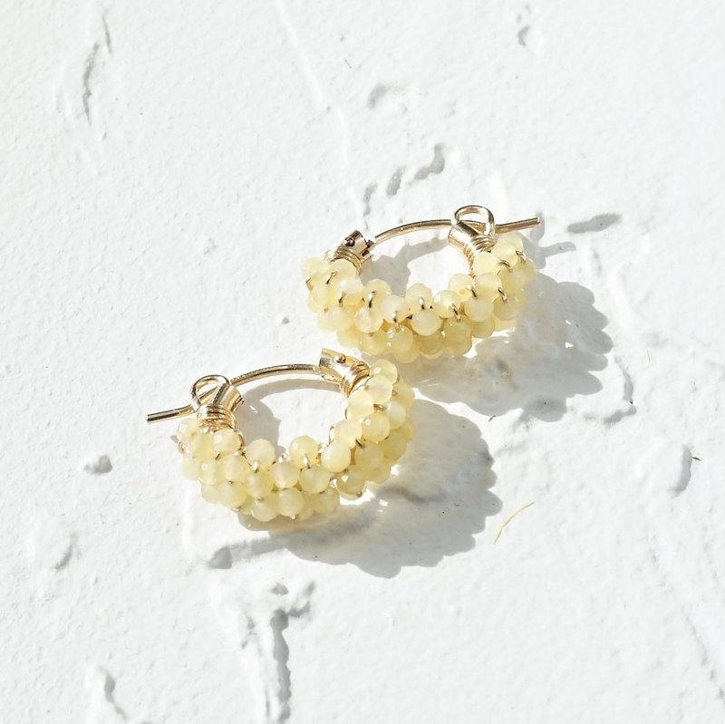 14kgf*Yellow Opal pavé pierced earring / earringS