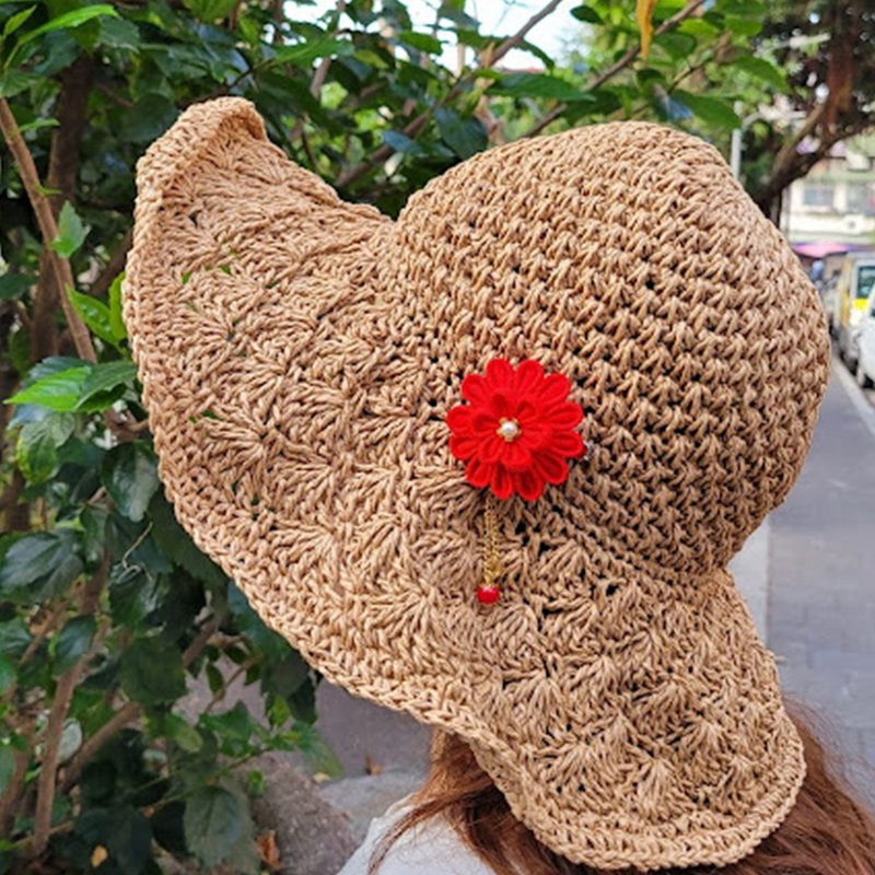 -夏の菊-胸針兩用夾つまみ細工手作體驗 - 金工/飾品 - 聚酯纖維 