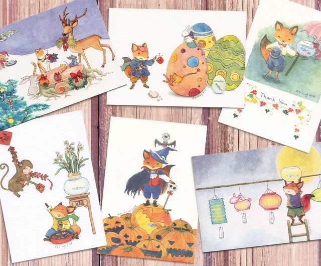 ★B3★ せきね あや 油彩「おまつりのきつね」2022年制作 絵葉書1枚付 ☆B3☆ せきね あや 油彩「おまつりのきつね」2022年制作 絵葉書1