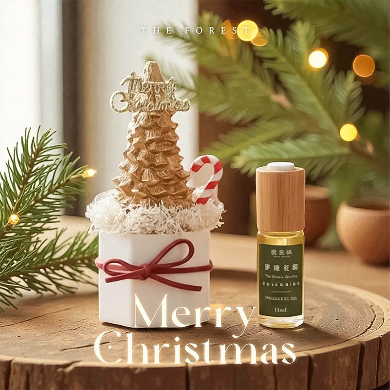 Make wishes 香檳閃金迷你聖誕樹擴香(含15ml品牌香氛油) - 香氛/精油/擴香 - 植物．花 卡其色